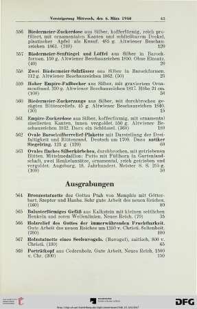 Ausgrabungen (Nr. 564-591)