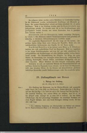IV. Stellungskämpfe vor Arras