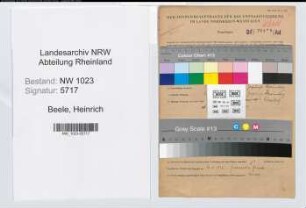Entnazifizierung Heinrich Beele , geb. 12.05.1912 (Verwaltungssekretaer)