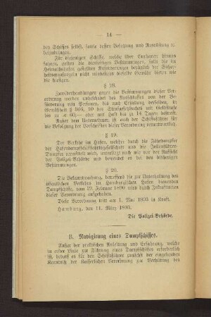B. Navigirung eines Dampfschiffes