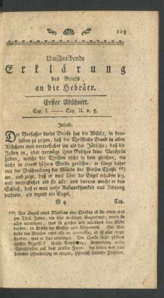 Umschreibende Erklärung des Briefs an die Hebräer