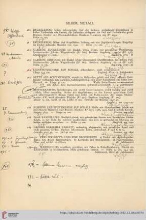 Silber, Metall (Nr. 460-474)