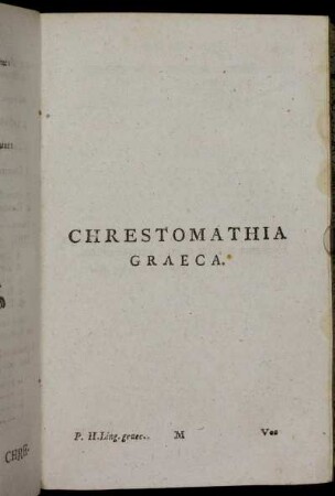 Chrestomathia Graeca.