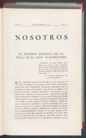 El sentido heroico de la vida en arte wagneriano