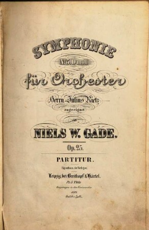 Symphonie No. 5 d-Moll für Orchester, op. 25