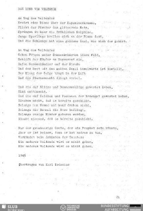Das Lied vom Weltende