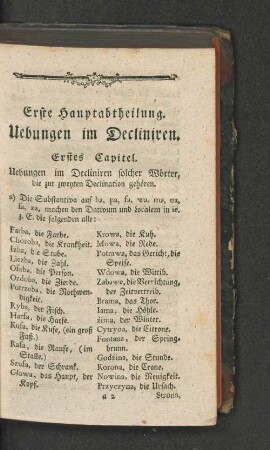 Erste Hauptabtheilung.