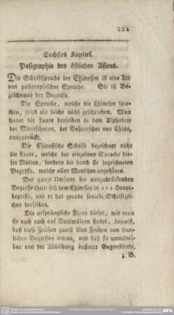 Sechstes Kapitel. Pasigraphie des östlichen Asiens
