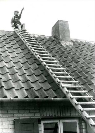Dacharbeiten, Insel Neuwerk, Norddeutsche Küste