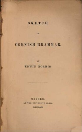 Sketch of Cornish grammar