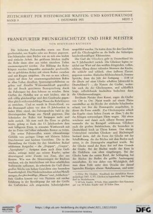 Frankfurter Prunkgeschütze und ihre Meister