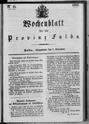 Nr. 45, Ausgabe vom 7. November 1863