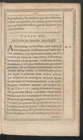 Caput VII. De Exitu seu Interitu Antichristi.