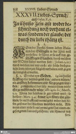 XXXVII. Liebes-Spruch, auß Galat. V, 6
