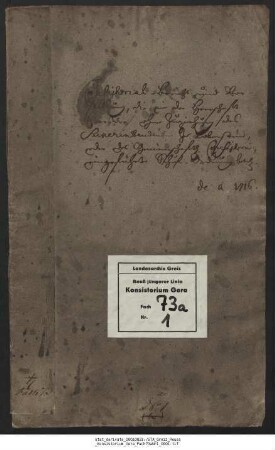 Fach 73 a, Nr. 1 (Konsistorialbericht zur Schulordnung)