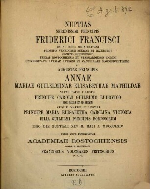 Quaeritur qui libri e Lucianeis genuini sint et qui subditicii : Quacctio prima: De Luciani Demonacte et Sostrrato (VIII, 19 pp.) (Universitätsprogramm.)