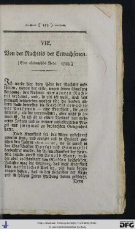 VIII. Von der Rachitis der Erwachsenen.