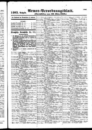1403.Ausgabe. Dienstag, 20. März 1917