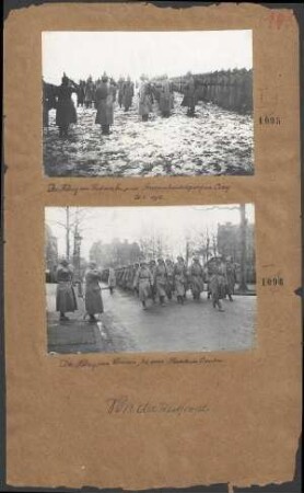 Der König von Sachsen bei einer Truppenbesichtigung in Cirey 20.02.1915