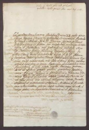 Procuratorium des Lothar Karl Franz Joseph Schenk von Schmidtburg für den Vikar Zeller.