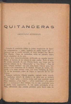 Quitanderas : (Segundo episodio)