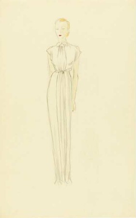 Dame in weißem Abendkleid