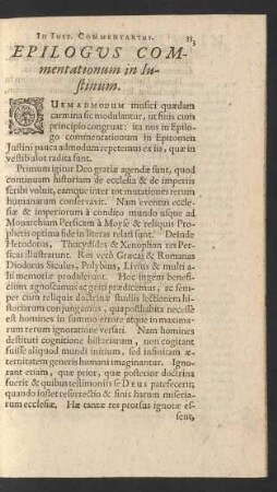 Epilogus Commentationum in Iustinum.