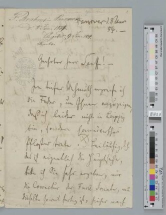 Brief an Bartholf Senff