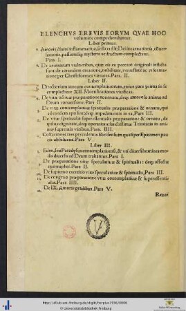 ELENCHUS BREVIS EORUM QUAE HOC volumine comprehenduntur