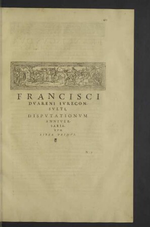Disputationum anniversariarum liber primus.