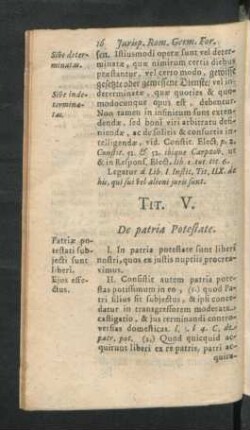Tit. V. De patria Potestate