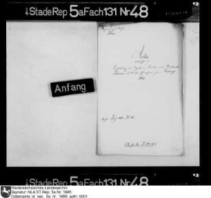 Bestallung des Kapitänleutnants Dietrich Schrove zum Akziseeinnehmer in Cranz