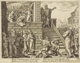 Petrus predigt in Jerusalem, Blatt 4 aus der Folge "Die Taten der Apostel II"