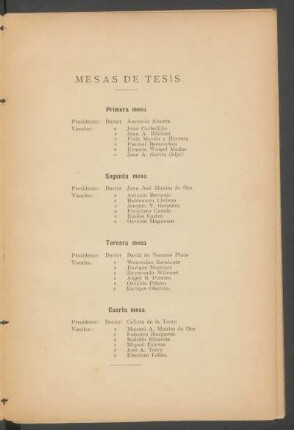 Mesas de tesis