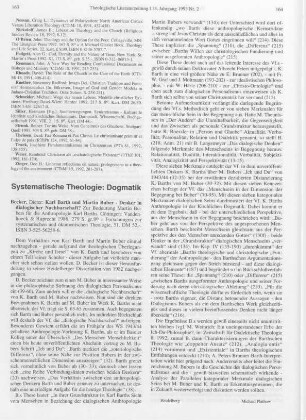 163-164 [Rezension] Becker, Dieter, Karl Barth und Martin Buber