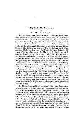 Rhythmik für Anormale