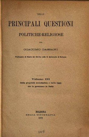 Delle principali questioni politiche-religiose, 3