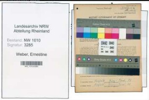 Entnazifizierung Ernestine Weber , geb. 28.09.1903 (Modistin)