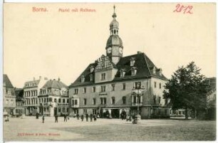 Borna. Markt mit Rathaus