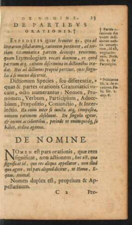 De Partibus Orationis.