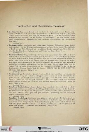 Fränkisches und rheinisches Steinzeug (Nr. 1-40)