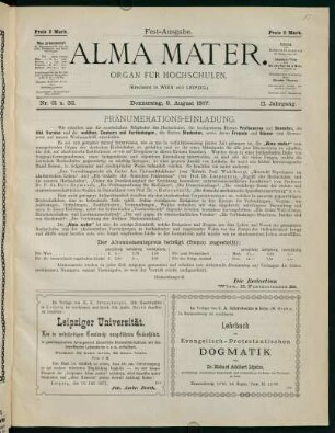 Fest-Ausgabe Alma Mater