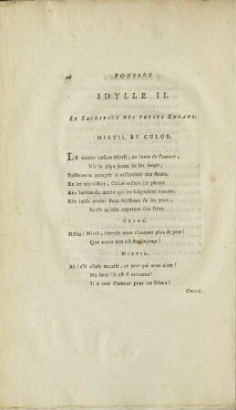 Idylle II. La sacrifice des petits Enfans