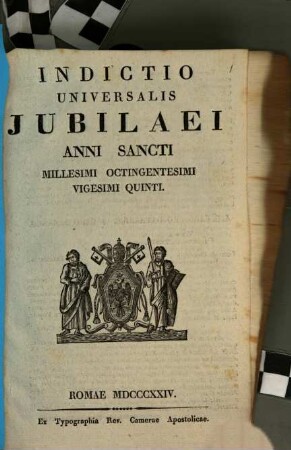 Indictio universalis jubilaei anni sancti millesimi octingentesimi vigesimi quinti