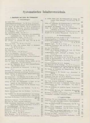 Systematisches Inhaltsverzeichnis.