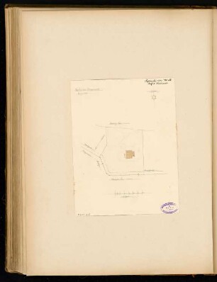 Villa für eine Familie, Berlin-Grunewald Monatskonkurrenz September 1892: Lageplan 1:1000; Maßstabsleiste