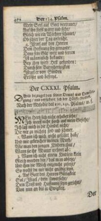 Der CXXXI. - CXL. Psalm. = Psalmus CXXXI. - CXL.