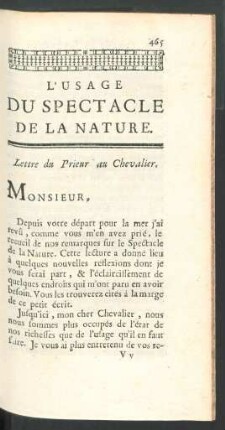 L'Usage du Spectacle de la Nature.