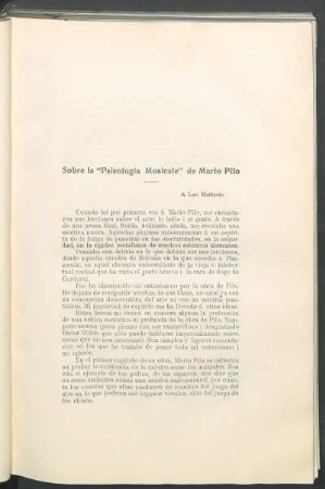 Sobre la "Psicología Musicale" de Mario Pilo