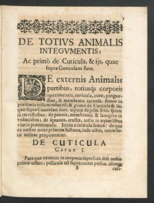 De Totius Animalis Integumentis ...
